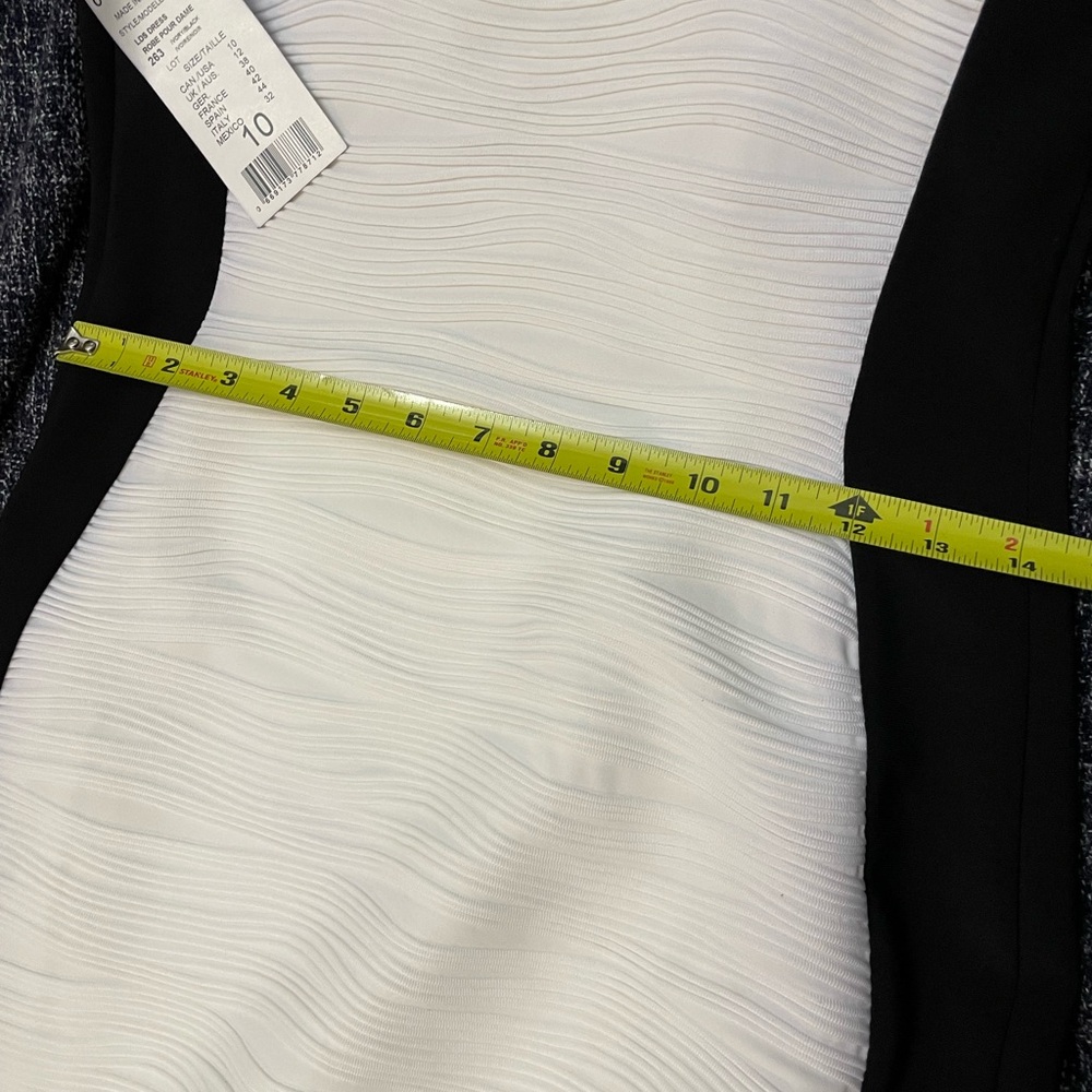Joseph Ribkoff Asymmetrical Black and White Sleeveless Dress Size 10 - Picture 11 of 13